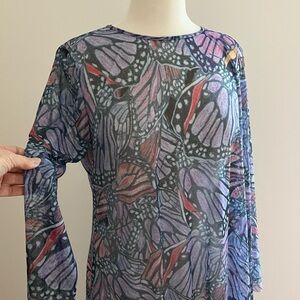 Ala Von Auersperg—RACHEL Sheer Poncho in MONARCH Size 2 (M/L)